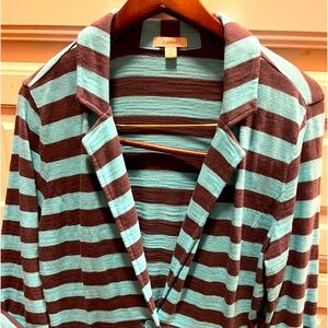 Lightweight Turquoise and grey Blazer by Caslon. Perfect Summer layer!  Size L